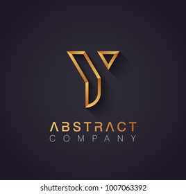 Elegant golden logotype with the letter Y. Premium logo design on dark background. Luxury emblem for your brand.