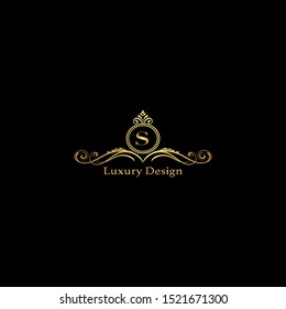 Elegant Golden luxury letter S logo icon vector design concept. Creative initial design for company identity.