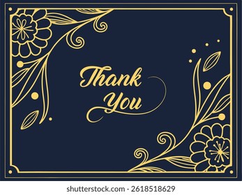 "Elegante Golden Luxury Obrigado Card Design | Vetor de cartão de gratidão Premium