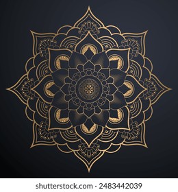 Elegant golden mandala background and eps file.