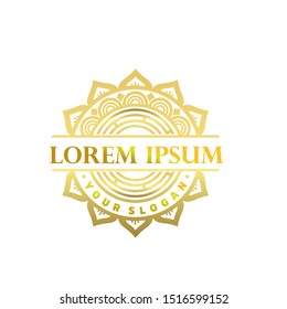 Elegant golden mandala concept logo