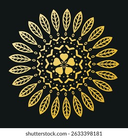 Elegant Golden Mandala Illustration for Print