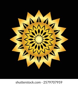 
Elegant Golden Mandala on a Luxurious Black Background