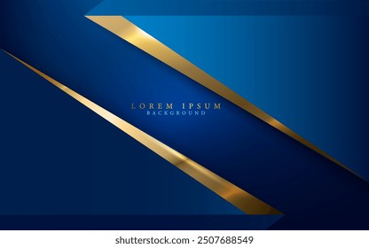 elegant golden metallic lines dark blue geometrical digital modern luxury background,cover and card design element vector illustration.