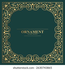 Elegant Golden Ornament Frame Design