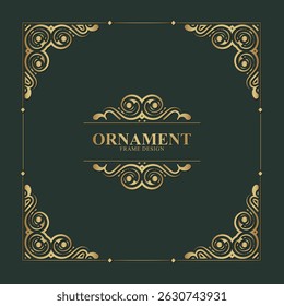 Elegant Golden Ornament Frame Design