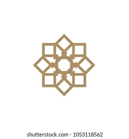 Elegant Golden Ornament Pattern Square Gold Luxury Vector