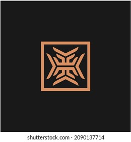 Elegant Golden Ornament Pattern Square Gold Luxury 