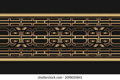 Elegant golden ornamental border template