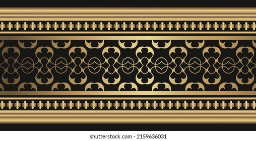 Elegant golden ornamental border template