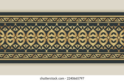 Elegant golden ornamental border template