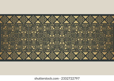 Elegant golden ornamental border template