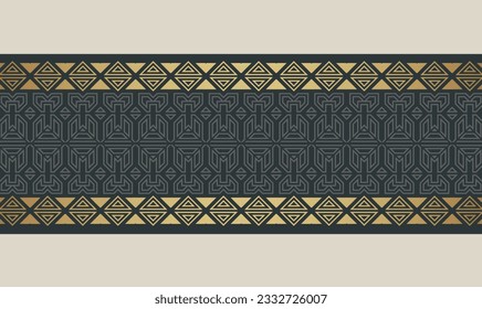 Elegant golden ornamental border template