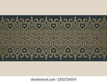 Elegant golden ornamental border template