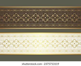 Elegant golden ornamental border template