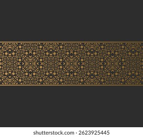 Élégante template de bordure ornementale dorée