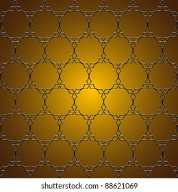 Elegant golden pattern in Arabian style. Seamless vector.