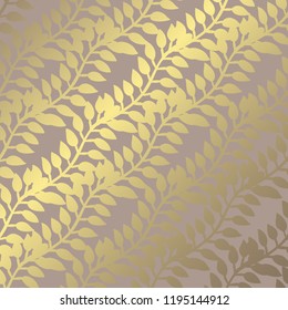 Elegant golden pattern with hand drawn decorative leaves, design elements. Floral pattern for invitations, greeting cards, scrapbooking, print, gift wrap, manufacturing