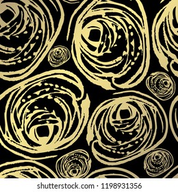Elegant golden pattern with hand drawn decorations, design elements. Grunge pattern for invitations, greeting cards, scrapbooking, print, gift wrap, manufacturing