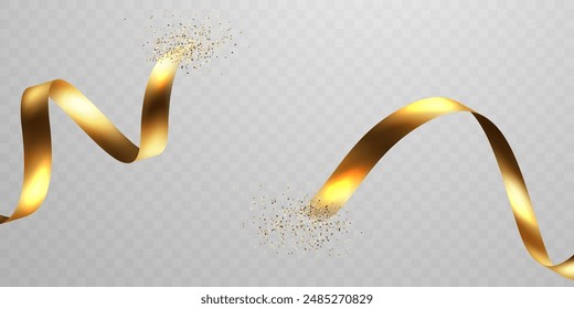 Elegant golden ribbon design Vector illustration
