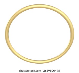 Elegant golden ring forming a flawless circle against a pristine white background, perfect for wedding, anniversary, engagement, or Valentines Day celebrations and projects