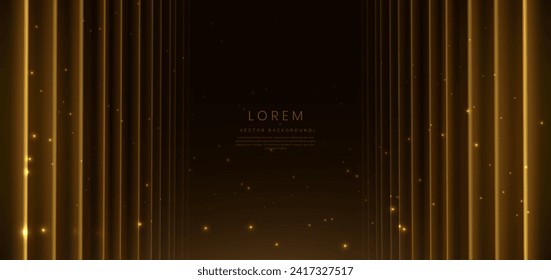 Elegant golden scene on black background glowing with lighting effect sparkle. Template premium award design. Vector illustration