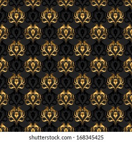 Elegant golden seamless vector background. For decoration interior and textile
