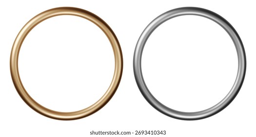 Elegante Ilustración vectorial De Marcos Decorativos Dorados Y Plateados.