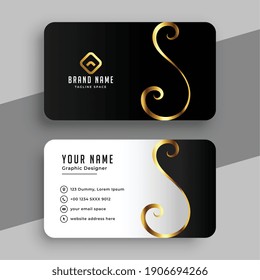 elegant golden swirl business card design template