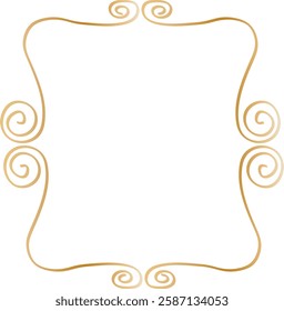  Elegant Golden Swirl Frame: Decorative Vector Design Element