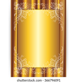 Elegant golden template for greeting card, invitation. Place for text