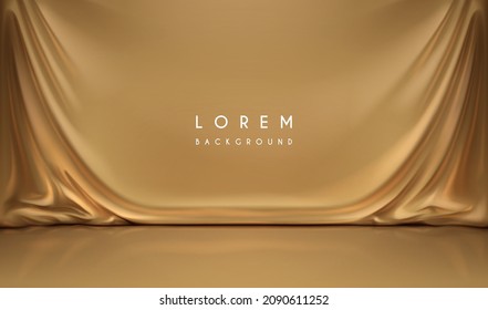 Elegant golden textile on the wall background
