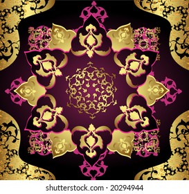 Elegant golden traditional ottoman turkish design