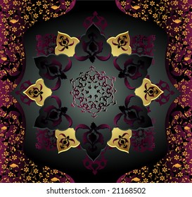Elegant golden traditional ottoman turkish design