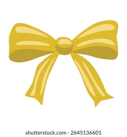 Elegant golden vector bow illustration, perfect for festive designs, gift wrapping, or adding a touch of sophistication to your projects.
