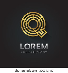 Elegant golden vector graphic alphabet with sample text for your company