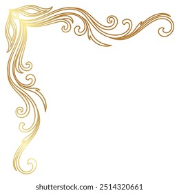 elegant golden vintage corner lines Abstract lines graphic element