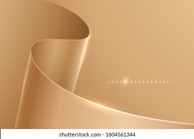 Elegant golden wave layer background
