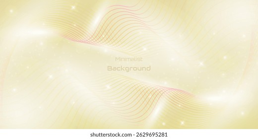 Elegant golden waves flow gently with sparkles, creating a soft, dreamy, and modern minimalist background