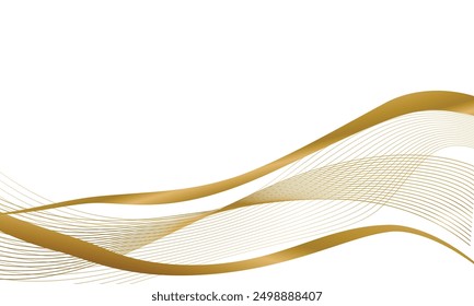 Elegant golden wavy lines ornament design wallpaper