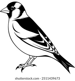 Elegante Ilustración vectorial de silueta Goldfinch, perfecta para diseños inspirados en la naturaleza.