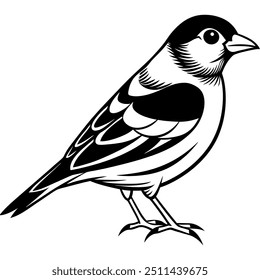 Elegante Ilustración vectorial de silueta Goldfinch, perfecta para diseños inspirados en la naturaleza.