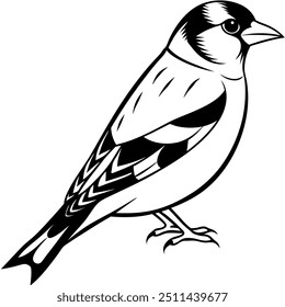 Elegante Ilustración vectorial de silueta Goldfinch, perfecta para diseños inspirados en la naturaleza.