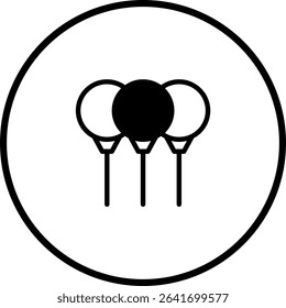 Elegant Golf Balls Icon Design within Circular Frame for Sporting and Recreational Use