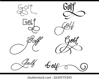 Elegant Golf Sports Calligraphy Typography Logo for Prestige and Fairway Branding, Custom Golf Monogram Design