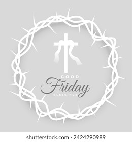 elegant good friday blessing background with crown design vector