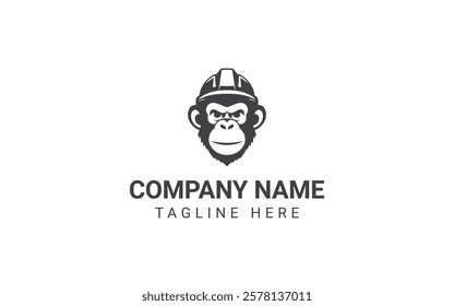 Elegant Gorilla Builder Hat Logo Design Vector Illustration