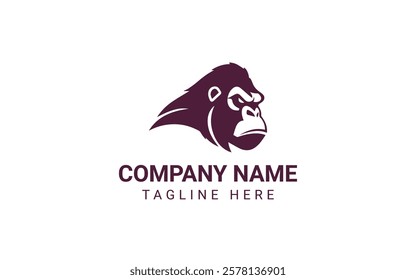 Elegant Gorilla Head Logo Design Vector Illustration