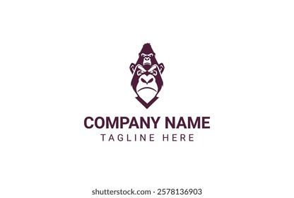 Elegant Gorilla Head Logo Design Vector Illustration