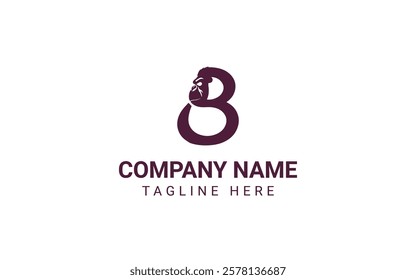 Elegant Gorilla Head Logo with Letter B